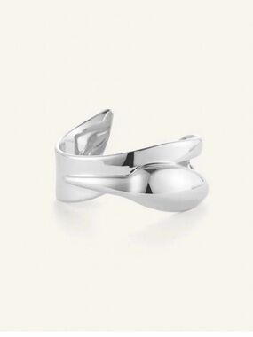 NWT Jenny Bird Colette Silver Large Cuff Bracelet